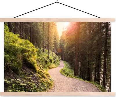 Produktbild von MuchoWow® Textilposter Wald - Baum - Grün 60x40 cm mit holzfarbenen Rahmen - Bilder