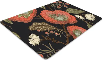 Produktbild von Stuhlunterlage Bürostuhlunterlage 120 cm x 90 cm Bodenmatte Bürostuhlunterlage - Retro-Blumen