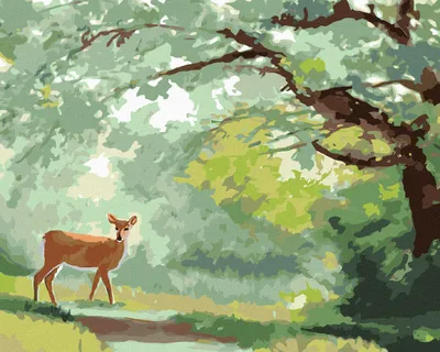 Produktbild von Zuty - Malen nach Zahlen - HIRSCHKUH AUF EINEM WALDWEG (D. RUSTY RUST), 40x50 cm, ohne Keilrahmen