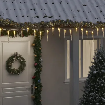Produktbild von Möbel Weihnachts-Eiszapfen-Licht 100 LEDs Warmweiß 10 m Acryl PVC - Weihnachtsgirlanden &44485