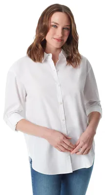 Immagine prodotto di Camicetta da donna Gloria Vanderbilt, modello Amanda, oversize, con bottoni e maniche a sbuffo