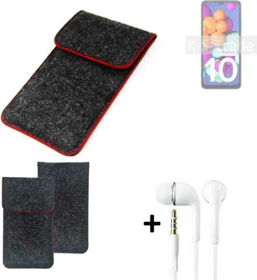 Produktbild von K-S-Trade Handy Schutz Hülle kompatibel mit Xiaomi Redmi 10 India Schutzhülle Handyhülle Filztasche Pouch Tasche Case Sleeve Filzhülle dunkelgrau