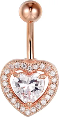 Produktbild von Karisma Edelstahl Bauchnabelpiercing 2 Herze Banana Zirkonia - HB147 - Roségold