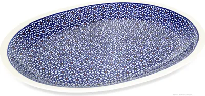 Produktbild von Original Bunzlauer Keramik große ovale Servierplatte Platte Teller 34x26,7x2,8 cm Design 120
