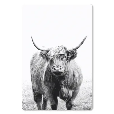 Produktbild von MuchoWow® Mauspad Mousepad Ein schottischer Highlander - schwarz und weiß 18x27 cm - Mousepads - Maus Mat - Pad - Mausunterlage