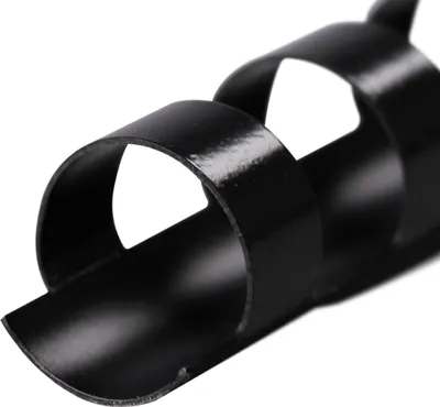 Produktbild von Plastikbinderücken, SCHWARZ, 6 mm, 21 Ringe, 100 Stück, für ca. 20 Blatt – Plastikringbindung, Spiralbindung, Ringbindung