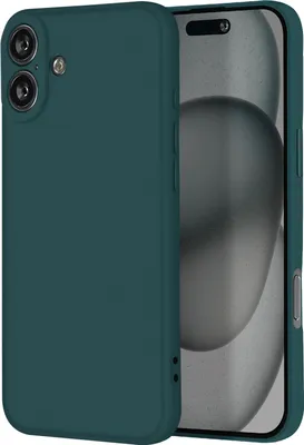 Produktbild von Avizar, Soft Touch Hülle Silikon Apple iPhone 16 Plus, matte Rückseite, Dunkelgrün