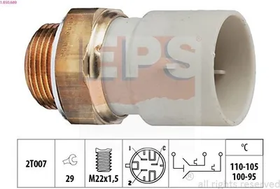 Produktbild von EPS 1.850.689 Temperaturschalter Kühlerlüfter Thermoschalter für OPEL Astra F CC (T92) Astra F Caravan (T92) Corsa A CC (S83) Astra F Limousine (T92)