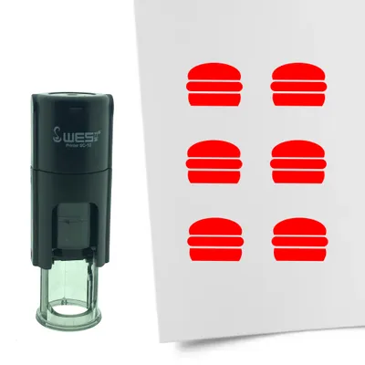 Zdjęcie produktu dla Pieczątka CombiCraft Hamburger 10mm okrągła - czerwony tusz