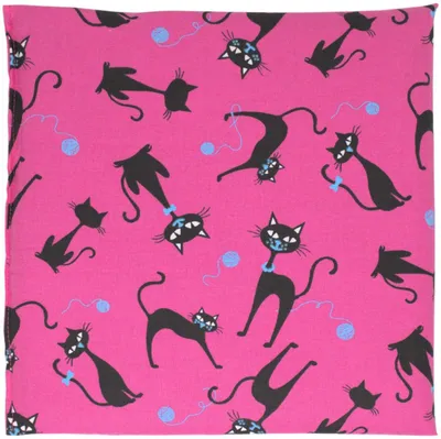 Produktbild von Kirschkernkissen 19x19cm Katzen-pink. Wärmekissen und Kältekompresse. Kirschkernsäckchen 19 x 19 cm