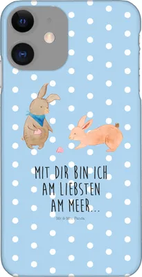 Produktbild von Mr. & Mrs. Panda Iphone 11 Handyhülle Hasen Muschel - Blau Pastell - Geschenk, Strand, Handy Schutzhülle, Bruder, Cover, Muscheln, XS, Hülle, Beste Freundin, Meer