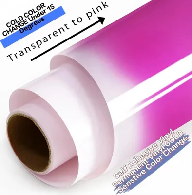 Produktbild von Selbstklebende Farbwechsel-Plotterfolie -  hot to cold - TRANSPARENT TO PINK - 20 x 30,5cm