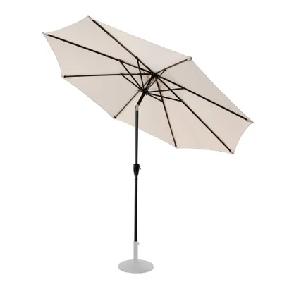 Produktbild von Avestar 228 cm Sonnenschirm, Gartenschirm, mit Kurbel, kippbar, 8 Rippen, Aluminiumstange ohne Ständer