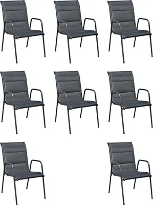 Obrázok produktu pre vidaXL 9-dielna záhradná jedálenská súprava Steel Black