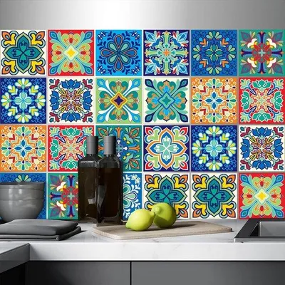 Immagine prodotto di Adesivi decorativi effetto piastrelle per il bagno, 32 pezzi, effetto piastrelle per bagno, cucina, sala da pranzo, design in mattoni, 15 x 15 cm, T1008