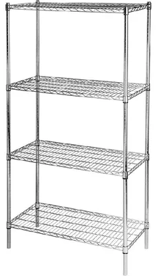 Immagine prodotto di Scaffale portaoggetti in acciaio cromato, 900 x 400 x 1800 mm (L x P x A)