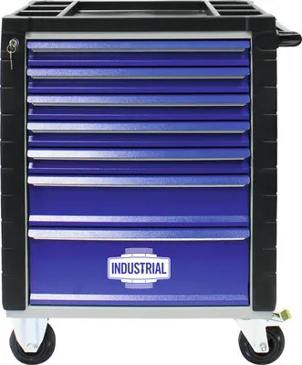 Produktbild von Werkstattwagen Industrial 712 x 943 x 466 mm 7 Schubladen - inkl. 6 Werkzeug-Module blau 103-tlg.