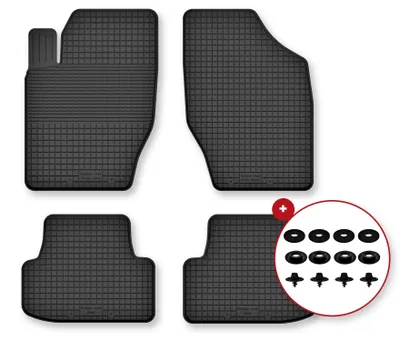 Image de Tapis de sol en caoutchouc pour Peugeot 308 I 2007-2013 (hayon/break) – 4 pièces, noirs, semi-universel, adapté