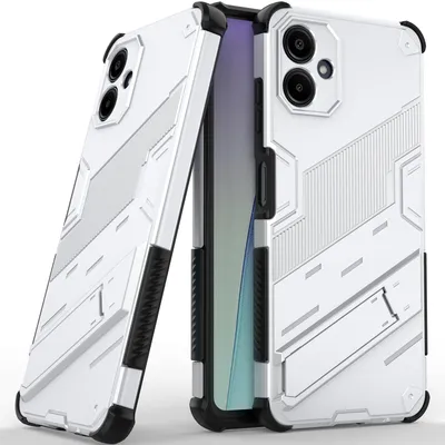 Produktbild von Armor Hülle für Samsung Galaxy A06 5G/4G Hybrid PC TPU Bumper Stoßfestes Schutzhülle mit Standfunktion Weiß