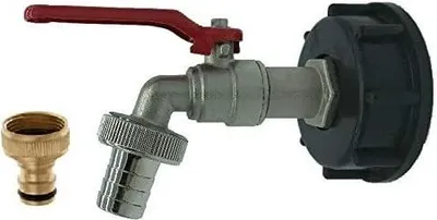 Produktbild von Miko® Adapter mit 3/4" Auslaufhahn für IBC Regenwassertank inkl. klick-Verschluß