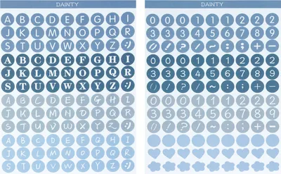 Produktbild von Oblique Unique 216 Buchstaben Zahlen Aufkleber Zeichen Symbole Sticker + Herzen Blumen für Einschulung uvm. - blau