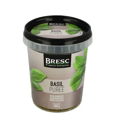 Produktbild von Bresc Basilikumpüree 10x 450g vegane Gewürz-Paste Püree aus frischem Basilikum