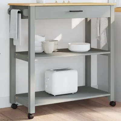 Obrázek produktu pro Kuchyňský vozík monza masivní borové dřevo Šedá / 84 x 40 x 90 cm