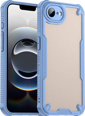 Image de Étui de protection pour iPhone 16e/iPhone 17e, dos mat translucide, étui bumper en TPU Bleu