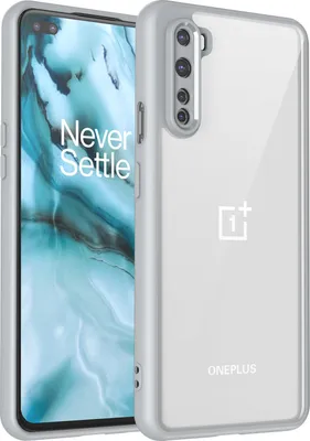 Obrázek produktu pro Pouzdro pro OnePlus Nord průhledný zadní kryt s TPU rámečkem, odolné proti nárazům Šedá