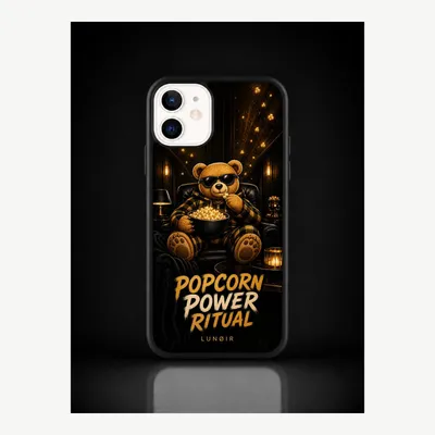 Productafbeelding van iPhone 12 / 12 Pro hoesje, telefoonhoesje, beschermhoesje met popcornmotief – LUNØIR ©