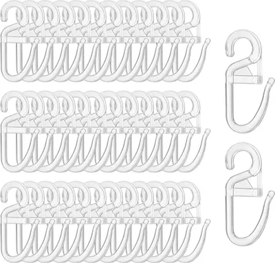 Produktbild von Gardinenhaken, 100 Stück Universal Überklipshaken, Transparent Faltenlegehaken, mit 6mm Öse Gardinenhaken, für Vorhangstangen und Gardinenstangen