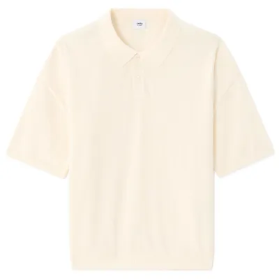 Produktbild von Celio Nebouclet Kurzarm-Poloshirt für Herren, Größe L, aus Baumwoll-Mix in Creme