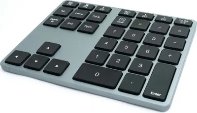 Produktbild von Numpad Bluetooth 3 2.4 GHz Ziffernblock Tastatur mit Akku USB in Grau