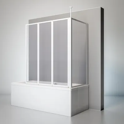 Produktbild von Schulte Duschabtrennung für Badewanne, 3-teilig mit Seitenwand, Faltwand: 129 x 140 cm, Seitenwand geeignet für eine Wannentiefe von 68 - 71 cm, Kunstglas Softline hell, Alpinweiß