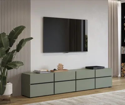 Obrázek produktu pro Široký TV stolek GLENROSE - zelený / černý