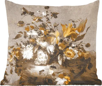 Produktbild von MuchoWow® Zierkissen Sofakissen Wohnzimmer Dekokissen 40x40 cm Blumen - Alte Meister - Gelb - Foto Kissen - Schlafzimmer Dekoration