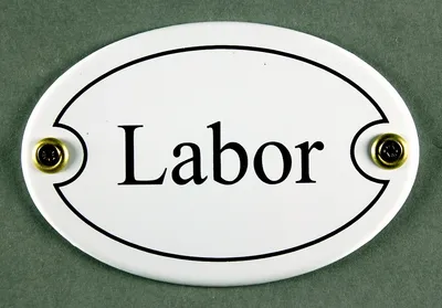 Produktbild von Emaille Türschild Labor weiss oval Schild