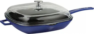 Immagine prodotto di LAVA Metal Padella grill 28 x 28 cm con coperchio, ghisa, blu LAVA METAL LVPGT2828K3BLU