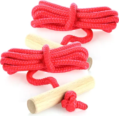 Produktbild von com-four® 2x Premium Schlittenleine mit Holzgriff, extra Starkes Rodelzubehör Zugseil für Schlitten,  Germany!