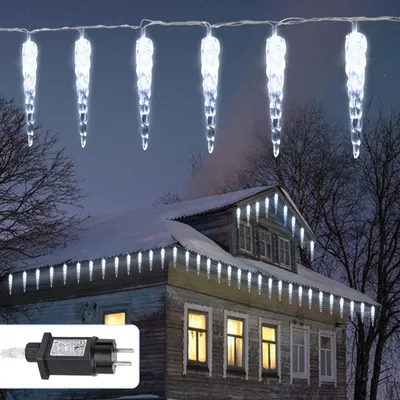 Image de Guirlande lumineuse Peviasot, 5 mètres, 40 LED, 8 modes d'éclairage, lumière blanche froide, décoration de Noël pour fenêtres