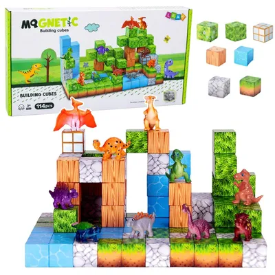 Obrázek produktu pro Magnetické stavební kostky "Krychlový svět" 3D, 114 dílků.