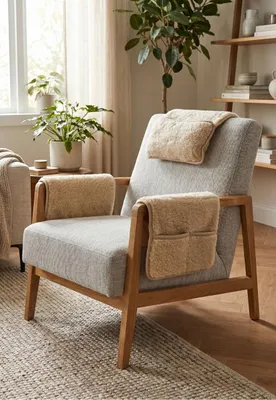 Produktbild von Sesselschoner Set 3-teilig aus Wolle Falco - Farbe: Beige