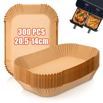 Produktbild von Solidchoice – 300 Stück Backpapier für Heißluftfritteusen, antihaftbeschichtet, 20,5 x 14 cm