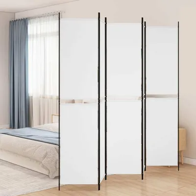 Produktbild von The Living Store 5-tlg. Paravent Weiß 250x220 cm Stoff