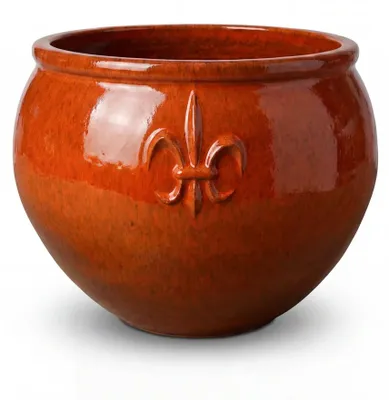 Obrázek produktu pro Provencelia CLOVIS velký venkovní květináč, keramický, mrazuvzdorný, Tropická oranžová, Ø53 x V43 cm, 43 l