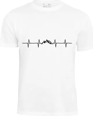 Produktbild von Cotton Prime® T-Shirt "Pulsschlag Berge" XXL Weiss