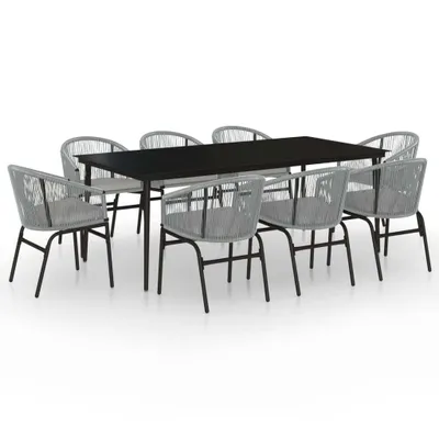 Image de vidaXL Ensemble de jardin 9 pièces Gris