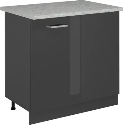 Produktbild von Eckunterschrank Vicco R-Line Anthrazit Hochglanz 86 cm AP Marmor, Model 53631
