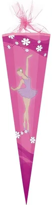 Produktbild von Große Schultüte Ballerina Zuckertüte zum Schulanfang Rosa Pink ca. 85 cm (Länge)