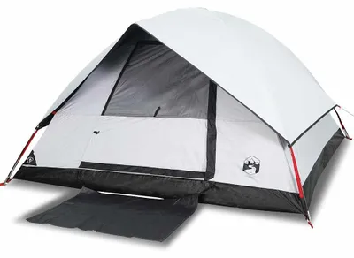 Image de vidaXL Tente de camping dôme 4 personnes blanche foncée étanche à l'eau